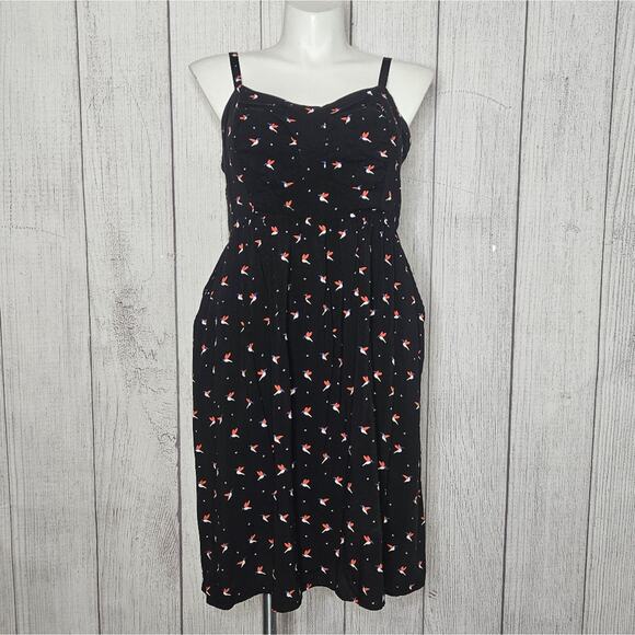 Torrid Black & Hummingbird Sundress with Pockets, sz 2 - Picture 1 of 8